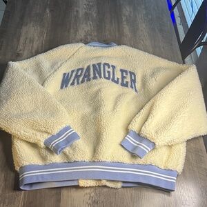 Wrangler X Free People Western Sherpa Light Cream Bomber Jacket